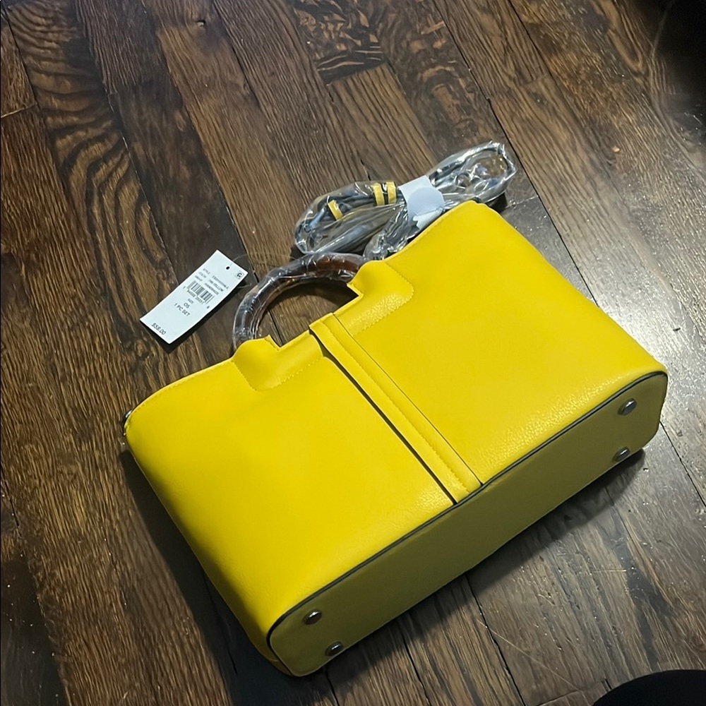 Yellow Modern Structured Satchel